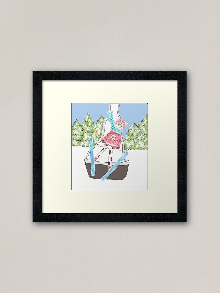 Alternate view of Snowbell ski jumping Framed Art Print