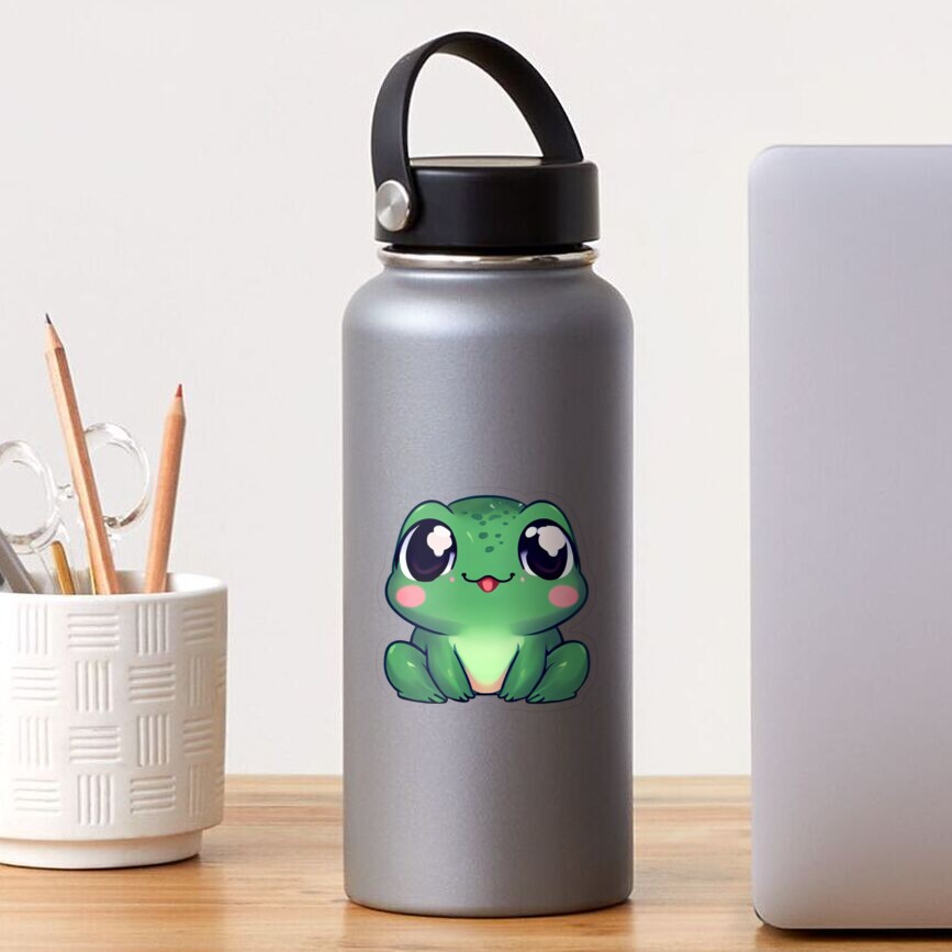 Cute little frog (kawaii) Sticker for Sale by GroundhogMs