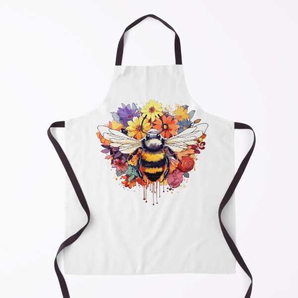 Item preview, watercolor bee and flowers designed and sold by melyD74.