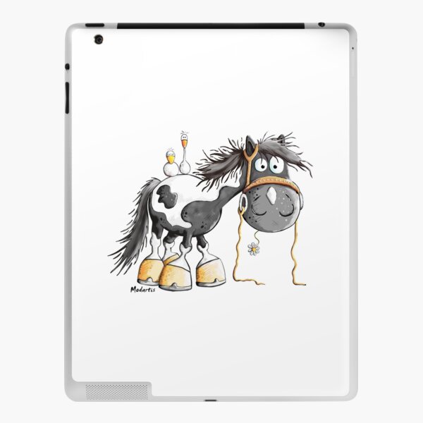 Little Cute Pinto Horse With Birds iPad Skin