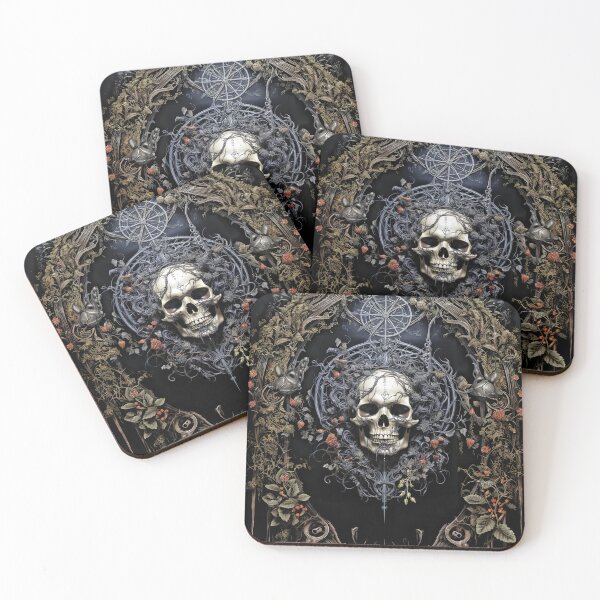 Item preview, Skull in a wreath of vines designed and sold by ebrawne.