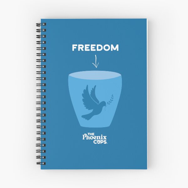 Aperçu de l'œuvre Coupe de la liberté - texte blanc créée et vendue par The Phoenix Cups.