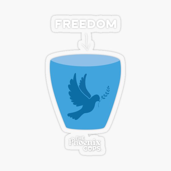 Item preview, Freedom Cup - white text designed and sold by The Phoenix Cups.