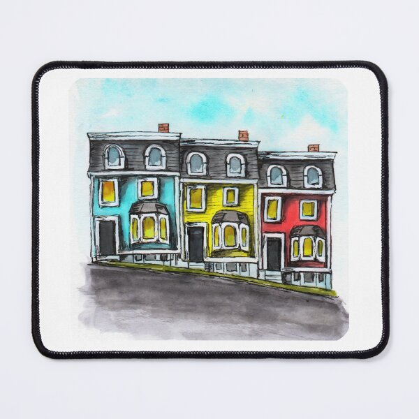 Item preview, Colourful "Jellybean" houses in Newfoundland painting designed and sold by Funsize-Art.