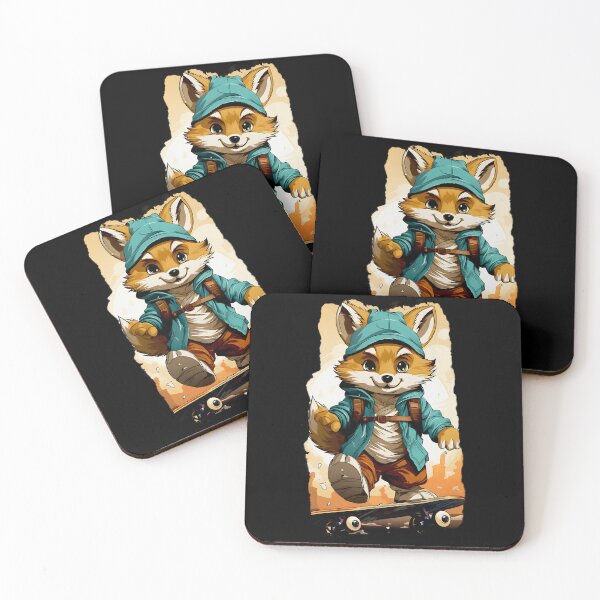 Item preview, Adventurous Fox: Cartoon Drawing of a Skateboarding Fox designed and sold by BNCH44.
