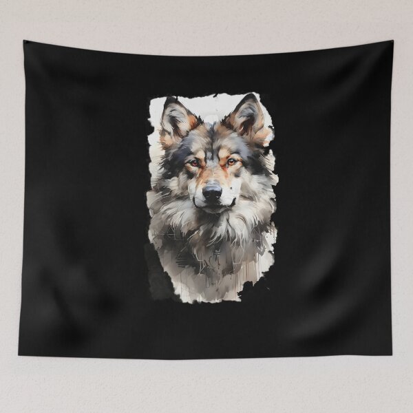 Item preview, Fluid Dynamics: Wolf Head Illustration with Realistic Light and Color designed and sold by BNCH44.