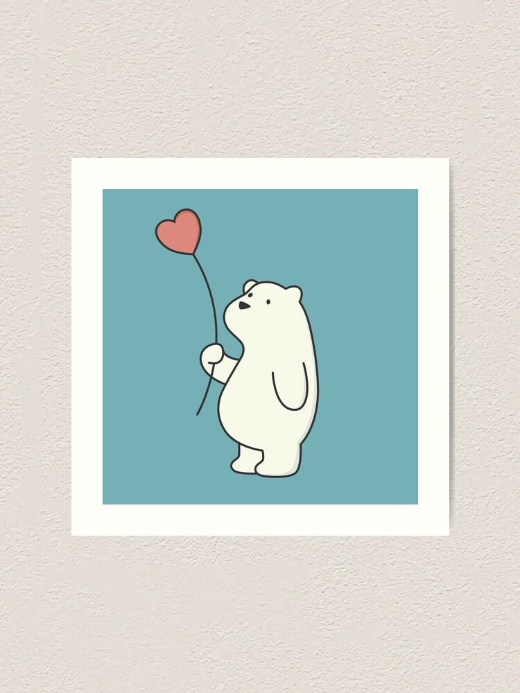 Kawaii Cute Panda Heart Art Print by Wordsberry