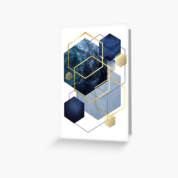 Navy and Gold Geo Greeting Card