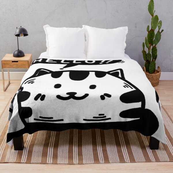 Item preview, Black and White Cat says Hello designed and sold by SceneryStudio.