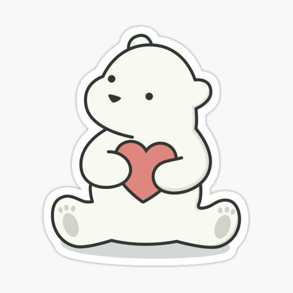Happy Lovely Kawaii Polar Bear  Sticker for Sale by wordsberry