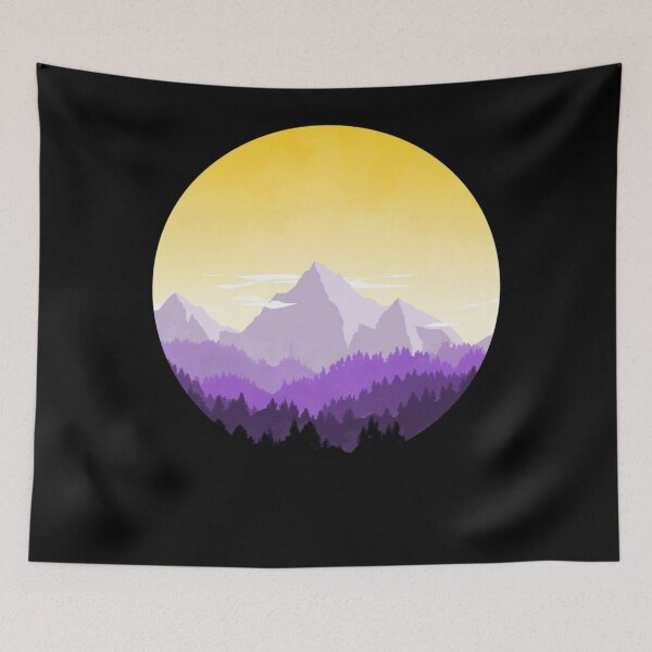 Item preview, Enby Range Circle (Subtle Non-Binary Flag Landscape)  designed and sold by BernarDubois.