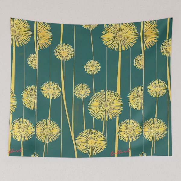 Item preview, TEAL AND GOLD , DANDELIONS PATTERN BY CALLISC ARTS designed and sold by CallisC-Arts.