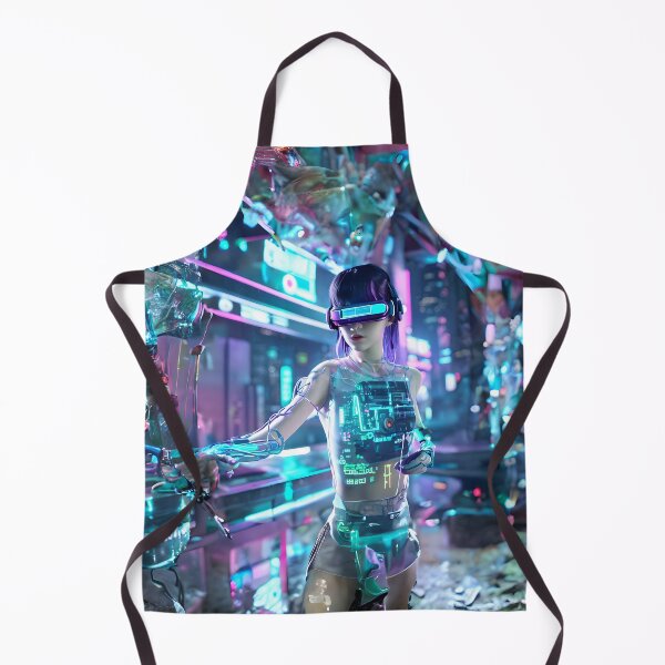 Item preview, Cyberpunk cyborg girl with virtual reality goggles designed and sold by ArthurVandelay.