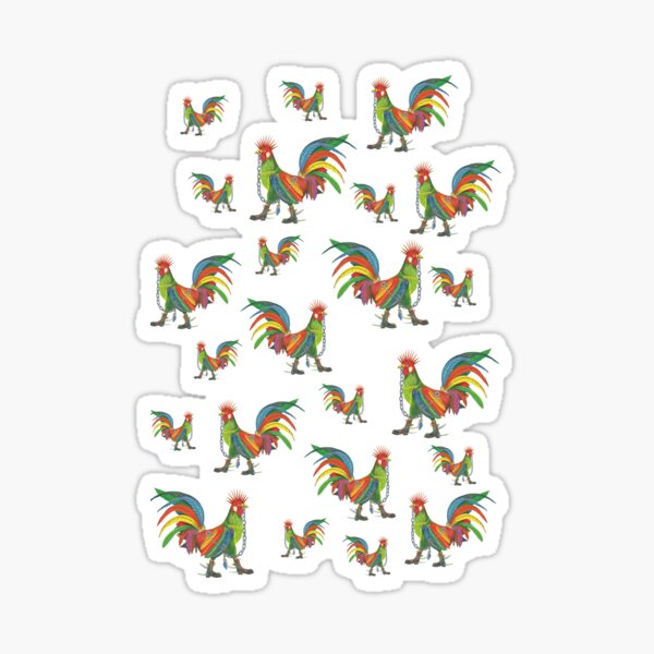 Punky Rooster Pattern Sticker