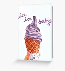 My Sweet, Punny Valentine: Lavender Ice Cream Greeting Card