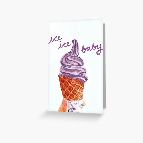My Sweet, Punny Valentine: Lavender Ice Cream Greeting Card