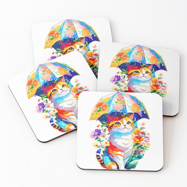 Item preview, Floral Cat with Umbrella  designed and sold by khachiche.