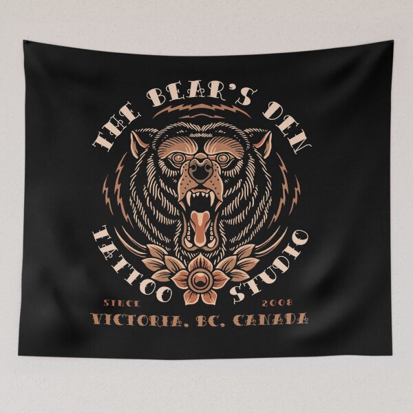 Item preview, Bear's Den, Neo Traditional, Old School Tattoo, Victoria, Canada designed and sold by Proverbial Wisdom Design.