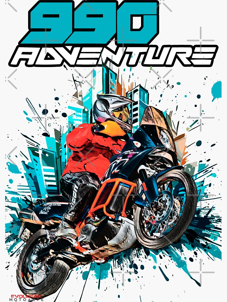 Adventure 990 Rider Sticker for Sale by Evomotoarte