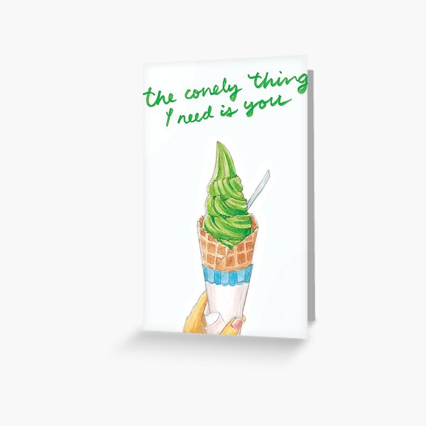My Sweet, Punny Valentine: Green Tea Ice Cream Greeting Card
