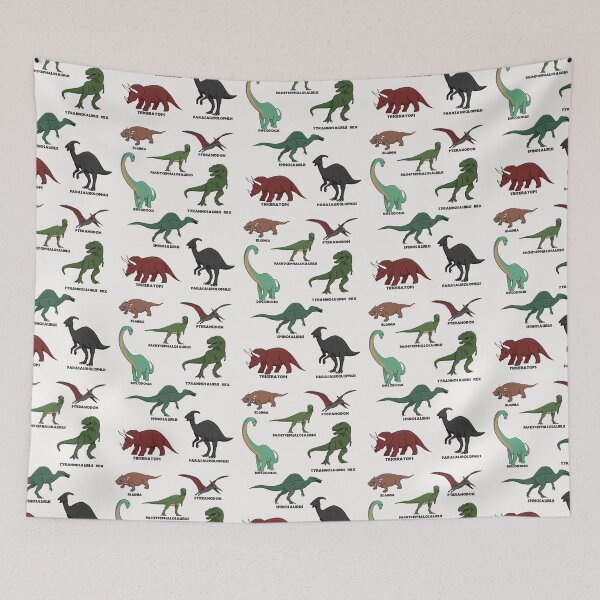 Item preview, Dinosaur sheet with multiple cartoon drawings and labels designed and sold by KyttsyKrafts.