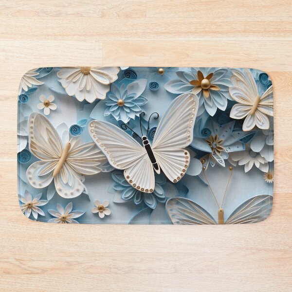 Item preview, Quilled paper art styled illustration butterflies and flowers designed and sold by ENTERBOX.