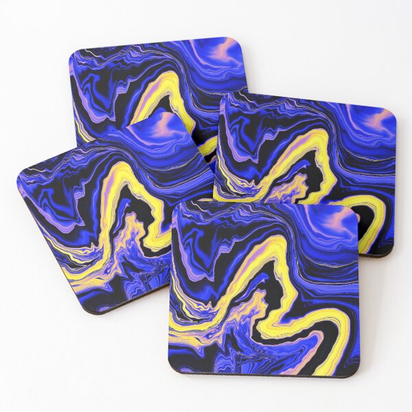 Item preview, Dancing Waves: Dynamic Azure and Yellow Abstract designed and sold by Lubellebubble20.