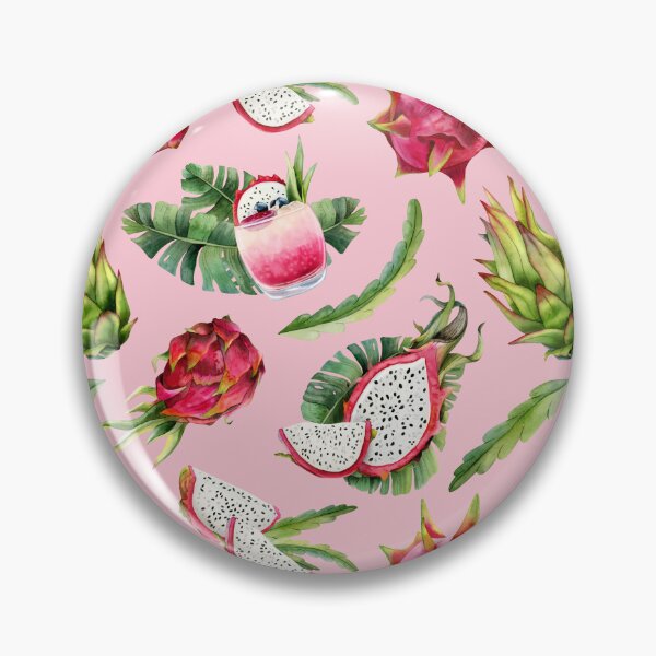 Item preview, Tropical pink dragon fruits pitaya watercolor print for juicy summer designs designed and sold by Elena Malgina.