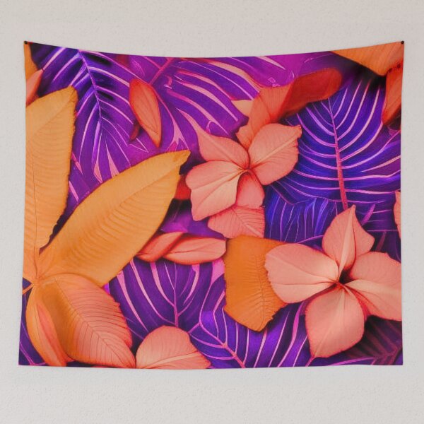 Item preview,  Interesting colorful tropical leaves and flowers designed and sold by Cedex.