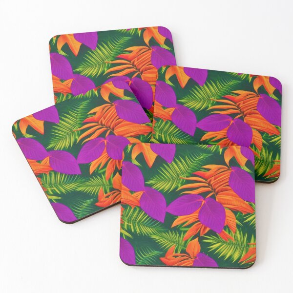 Item preview, Exotic colours of summer tropical leaves and flowers designed and sold by Cedex.