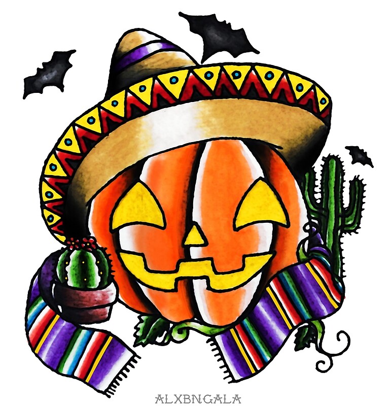 cacti. mexico. tattoos. pumpkin tattoo. halloween. bat tattoo. sombrero. tr...