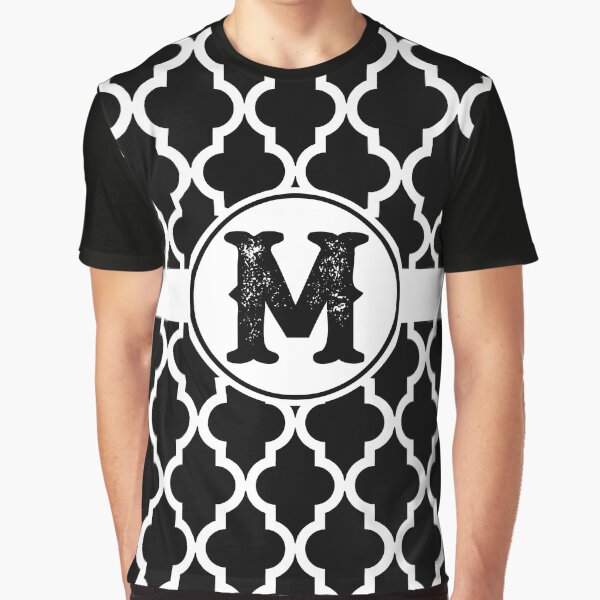 Monogramme noir: lettre M T-shirt graphique