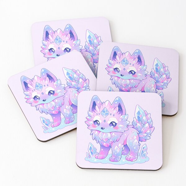 Item preview, Cute Kawaii Pastel Crystal Wolf designed and sold by PastelMagic.