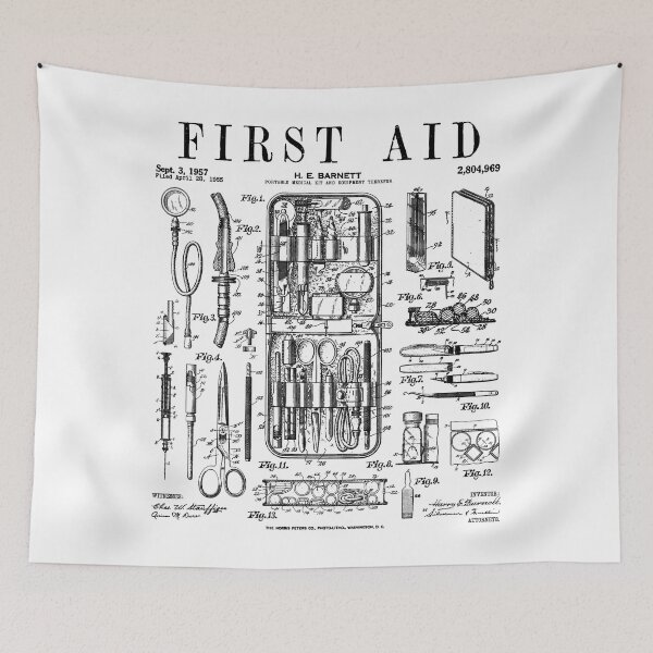 Item preview, Nurse Doctor Medical First Aid Kit Vintage Patent Print designed and sold by GrandeDuc.