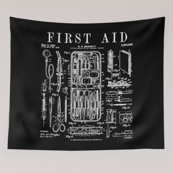 Item preview, Nurse Doctor Medical First Aid Kit Vintage Patent Print designed and sold by GrandeDuc.