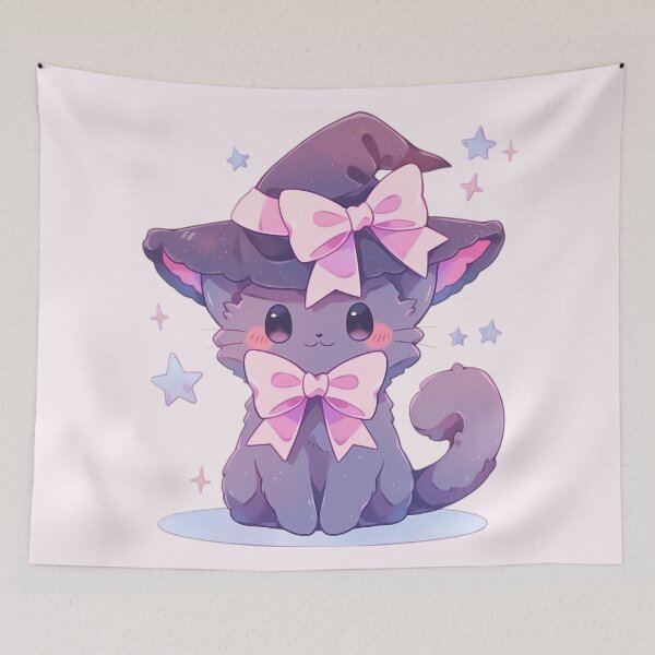 Item preview, Cute Kawaii Pastel Witchy Kitty designed and sold by PastelMagic.