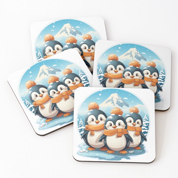 Item preview, cute penguins in snowy japan designed and sold by DocPakka.
