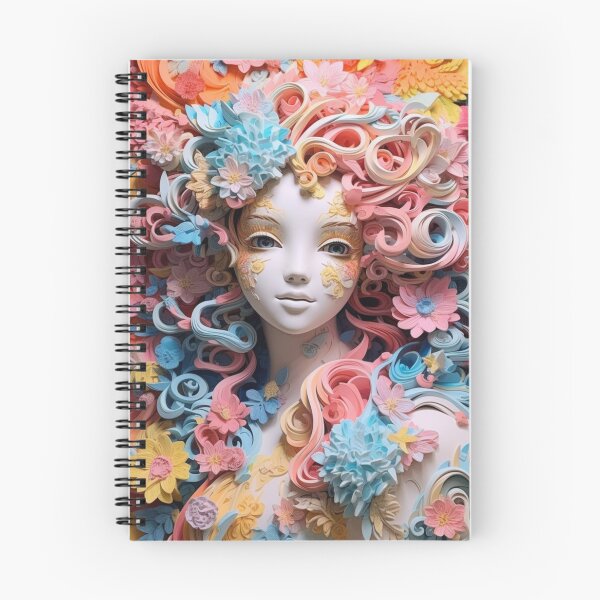 Item preview, A sculpture of a girl surrounded with flowers in various colors, designed and sold by aiphotosart.