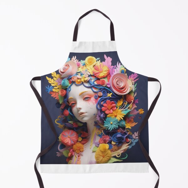 Item preview, A sculpture of a girl surrounded with flowers in various colors designed and sold by aiphotosart.