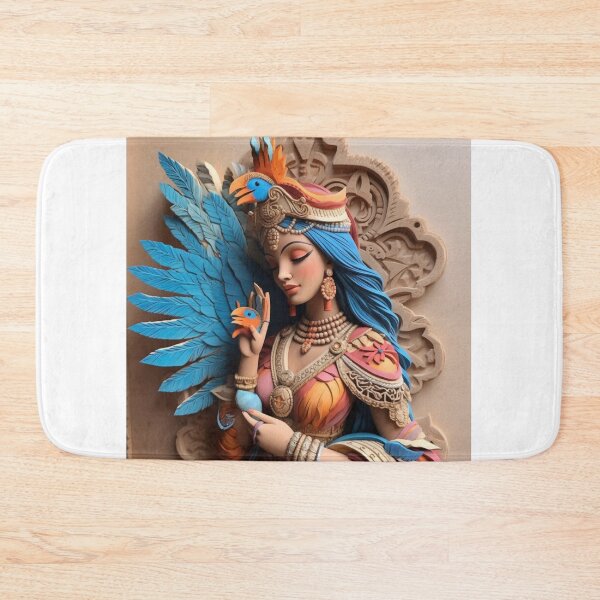 Item preview, A woman with colorful feathers holds a parrot designed and sold by aiphotosart.