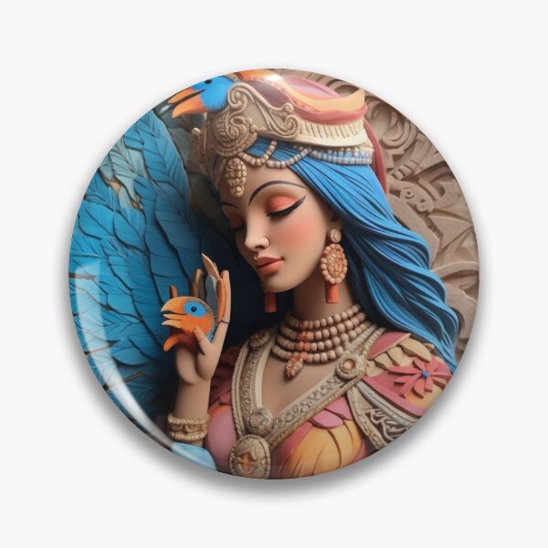 Item preview, A woman with colorful feathers holds a parrot designed and sold by aiphotosart.