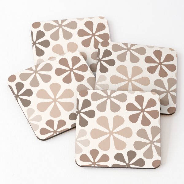 Item preview, Abstract Flowers Brown Taupe Cream designed and sold by NataliePaskell.