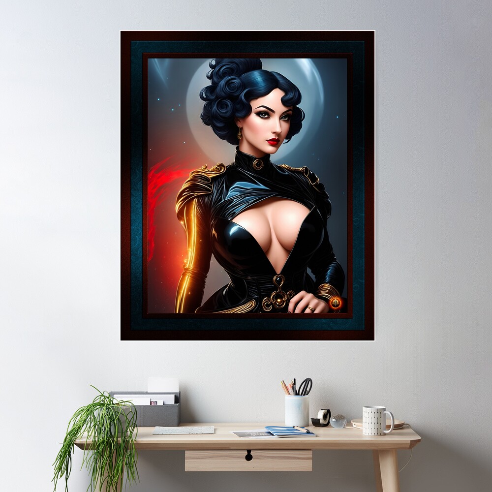 Portrait Of Dalanthia Beautiful AI Concept Art by Xzendor7 Wall Decor Poster