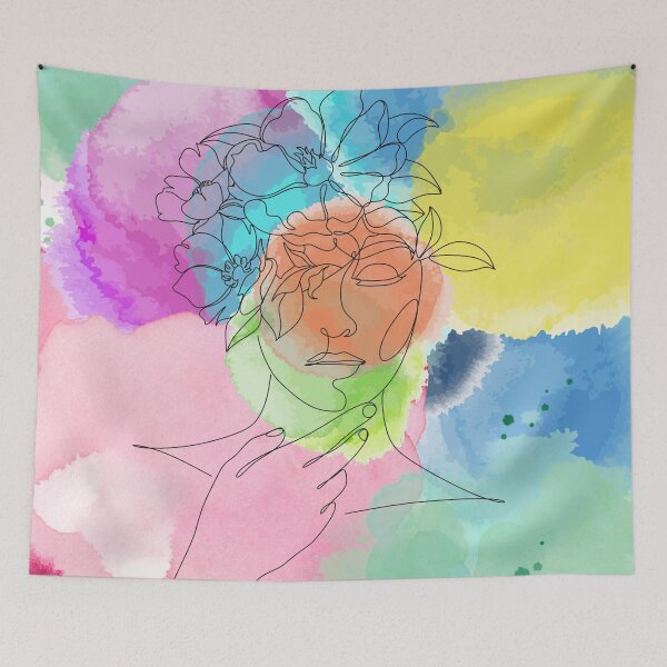 Item preview, Colored Woman Art T-Shirt and Stickers designed and sold by csillatorma.