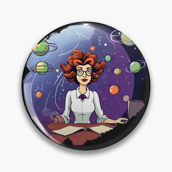 Item preview, Space Teacher: Lively Cartoon Illustration with Laptop in Hand designed and sold by 24hSpaceMadness.