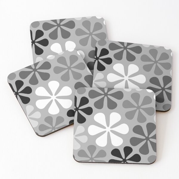 Item preview, Abstract Flowers Black White Grey designed and sold by NataliePaskell.