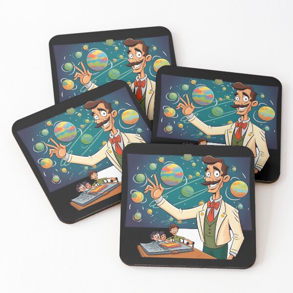 Item preview, Groovy Professor: Cartoon Art with Pointing Gesture and Planetary Theme designed and sold by 24hSpaceMadness.
