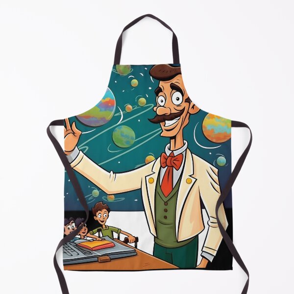 Item preview, Groovy Professor: Cartoon Art with Pointing Gesture and Planetary Theme designed and sold by 24hSpaceMadness.