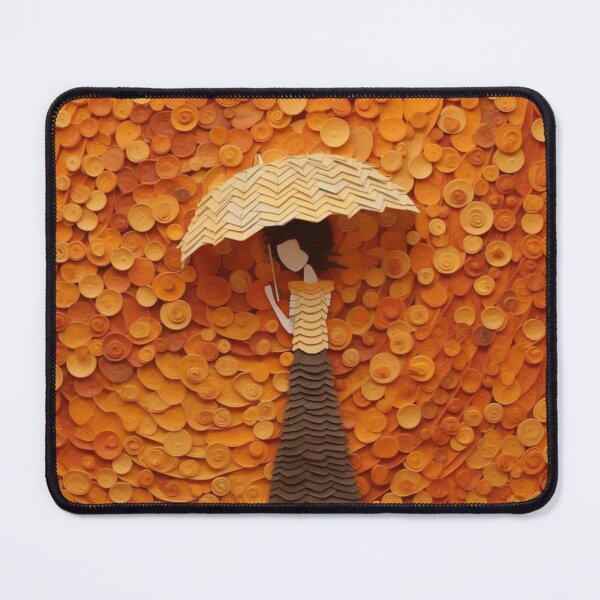 Item preview, An abstract cut paper artwork, featuring a woman holding an umbrella designed and sold by aiphotosart.