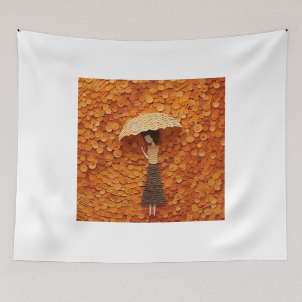 Item preview, An abstract cut paper artwork, featuring a woman holding an umbrella designed and sold by aiphotosart.